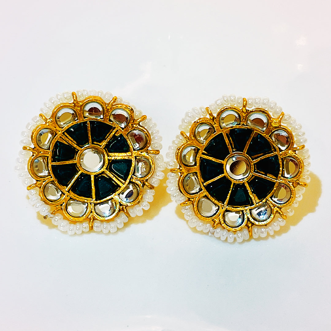 Shakeela Meena Kari Gold Plated Kundan Studs