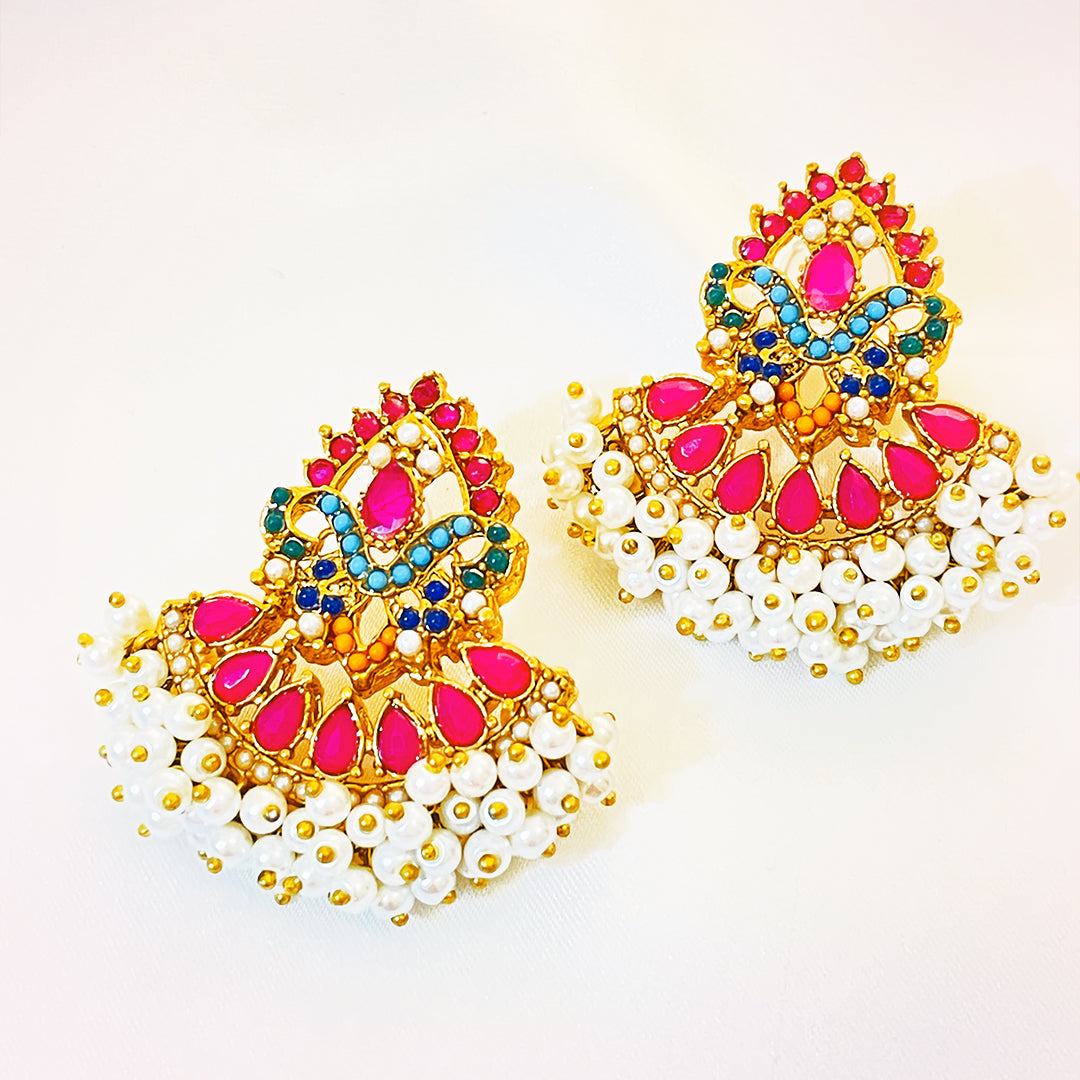Kundan Gold-Plated Shaffaq Earrings