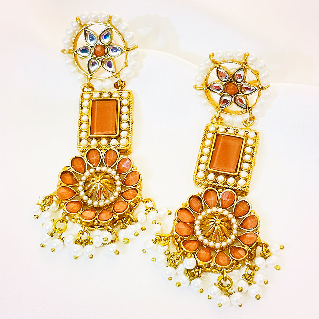 Kundan Gold-Plated Mehrnaz Earrings