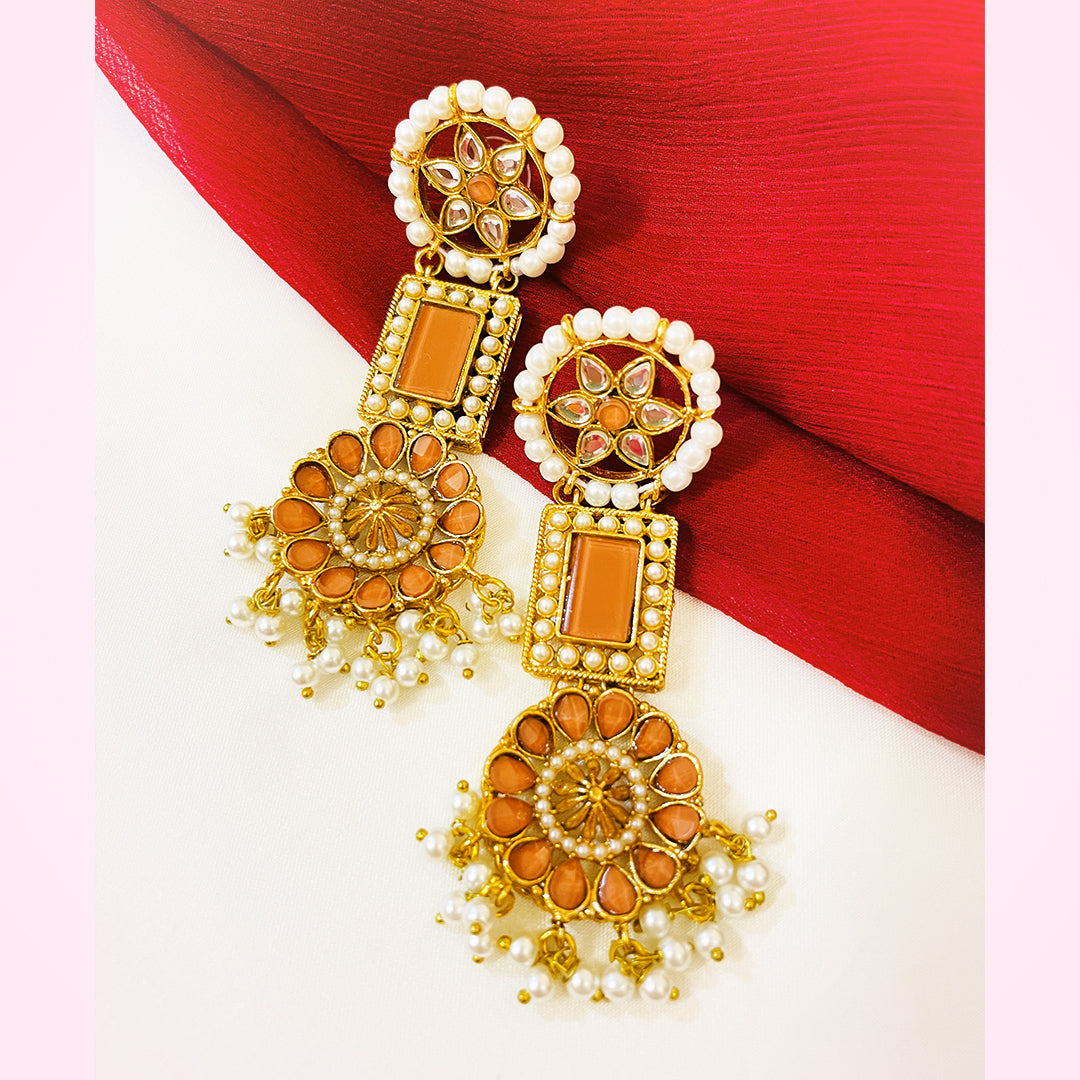 Kundan Gold-Plated Mehrnaz Earrings