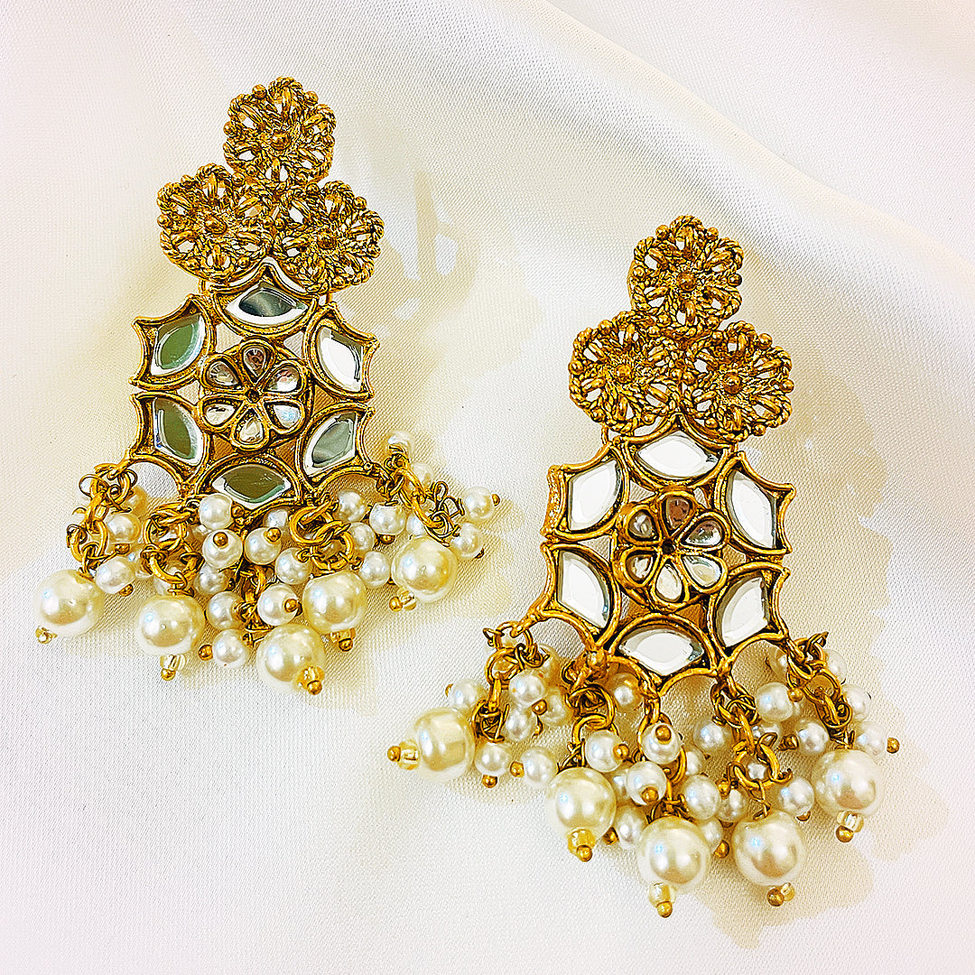 Kundan Gold-Plated Rimsha Earrings