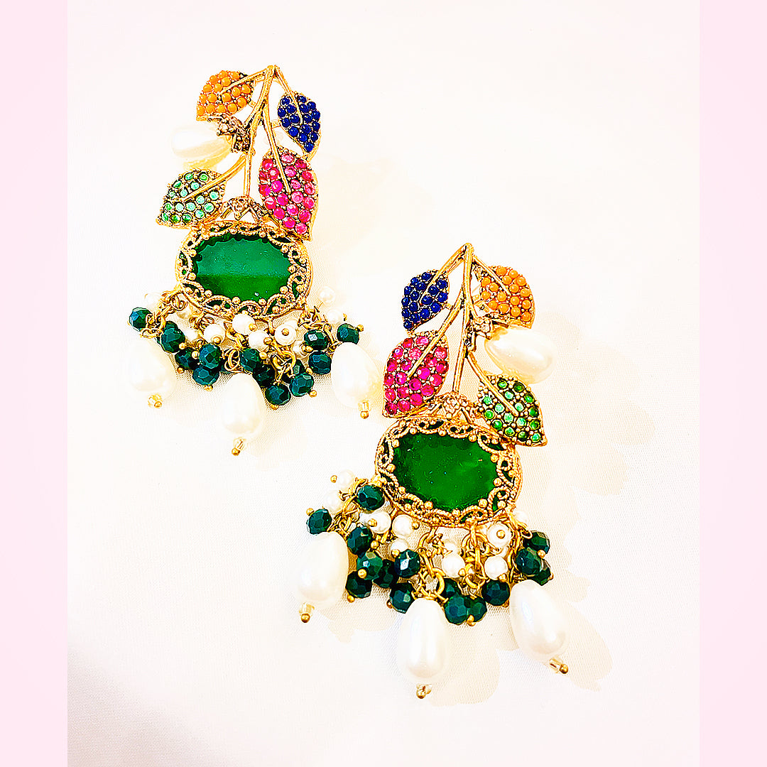 Kundan Gold-Plated Nazneen Earrings