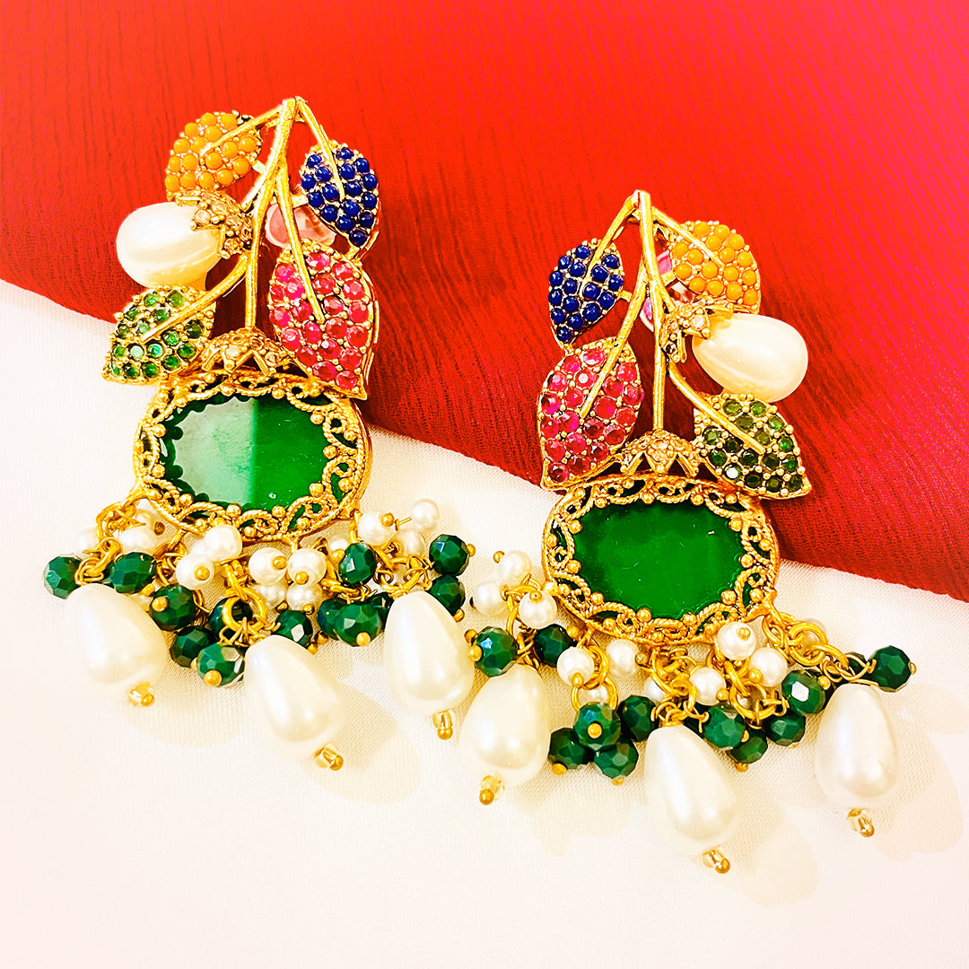 Kundan Gold-Plated Nazneen Earrings