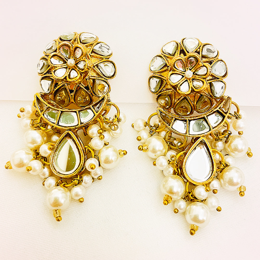 Kundan Gold-Plated Saba Earrings
