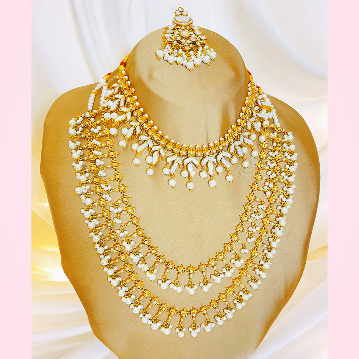 Shahbano Two Layered Kundan Mala With Pearl Detailing