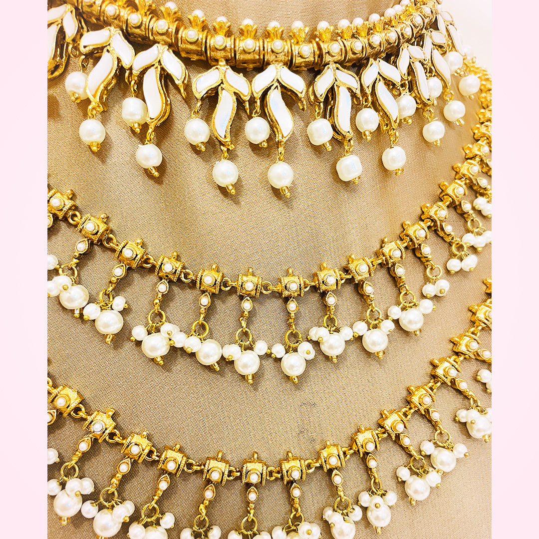 Shahbano Two Layered Kundan Mala With Pearl Detailing
