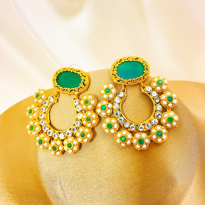 Kundan Gold-Plated Harem Earrings