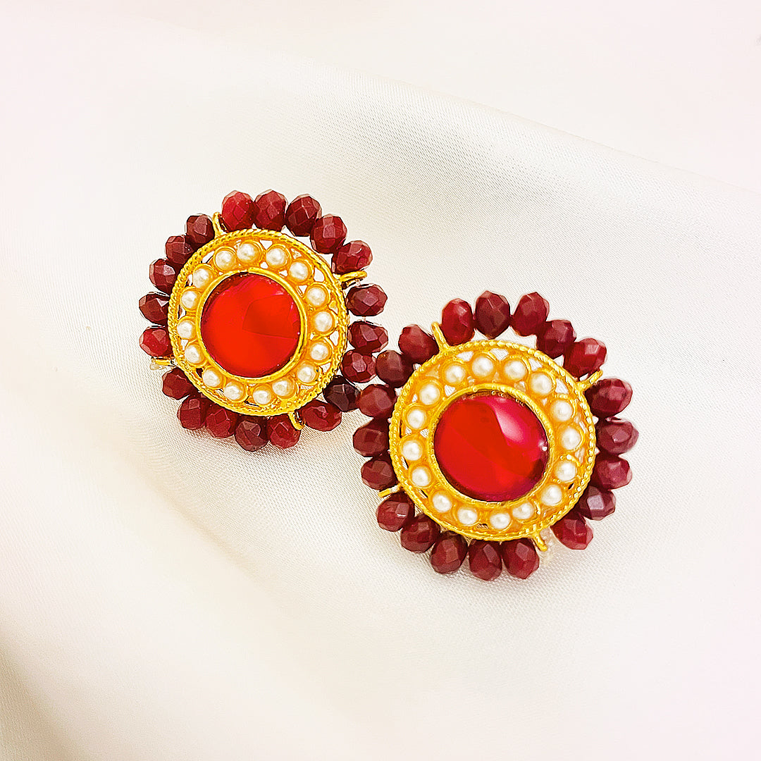 Falaknaz Gold Plated Kundan Studs