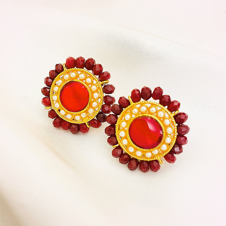 Falaknaz Gold Plated Kundan Studs