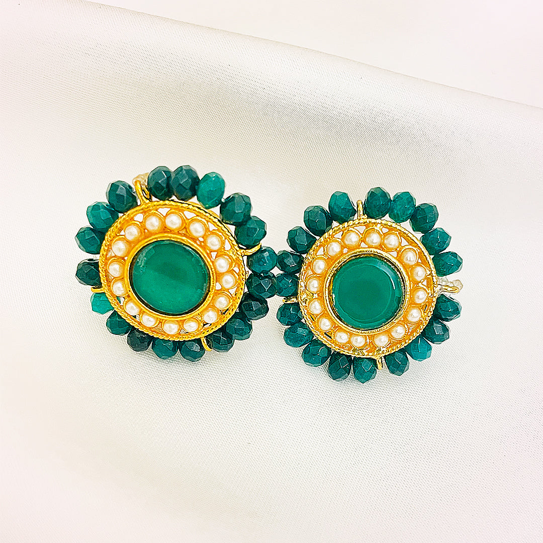 Falaknaz Gold Plated Kundan Studs