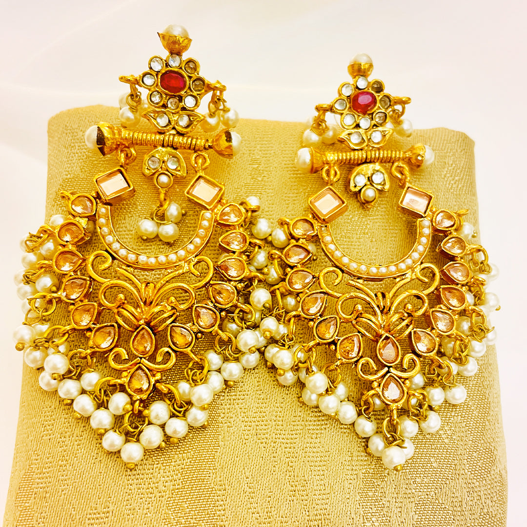 Kundan Gold-Plated Najmina Earrings