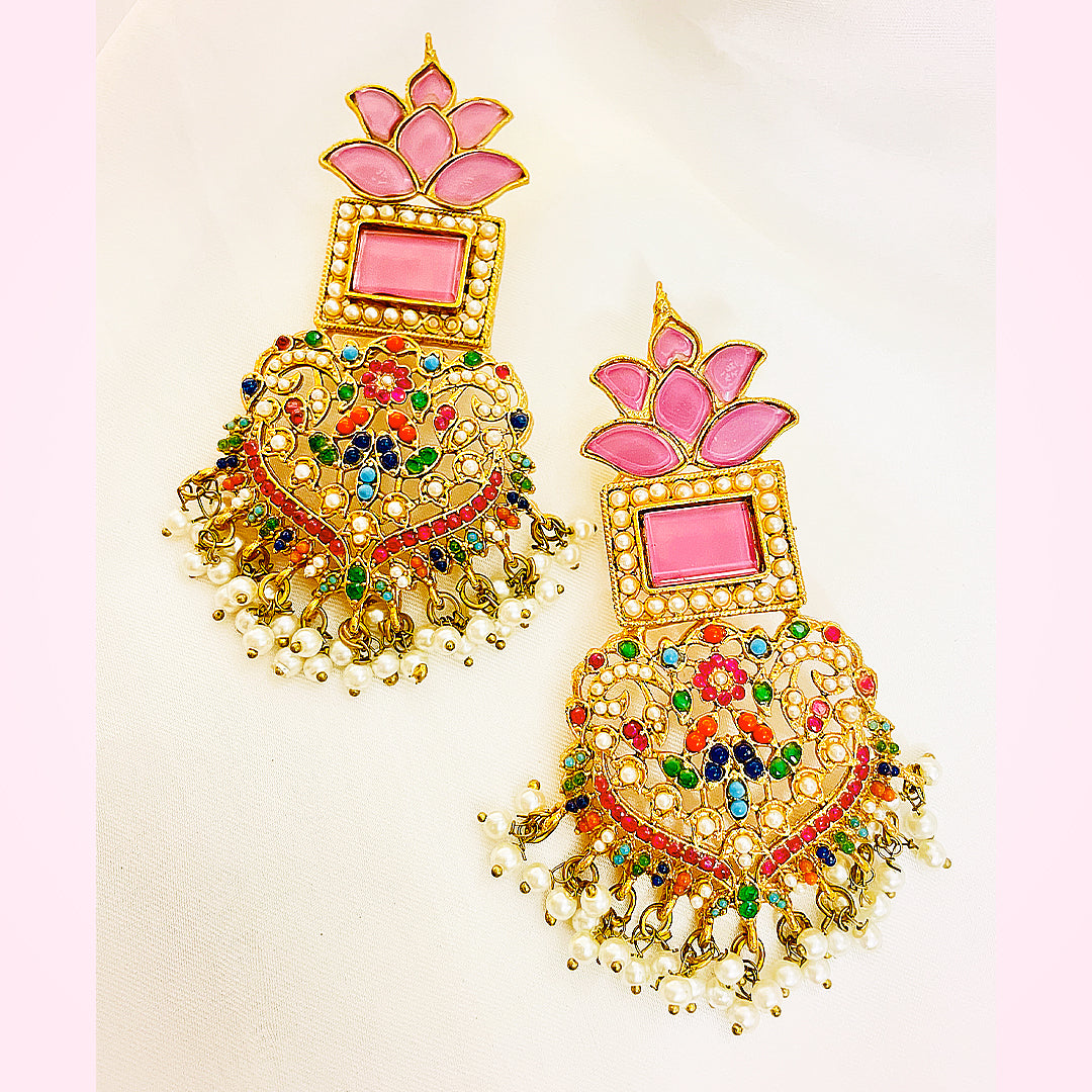Kundan Gold-Plated Gulshan Earrings