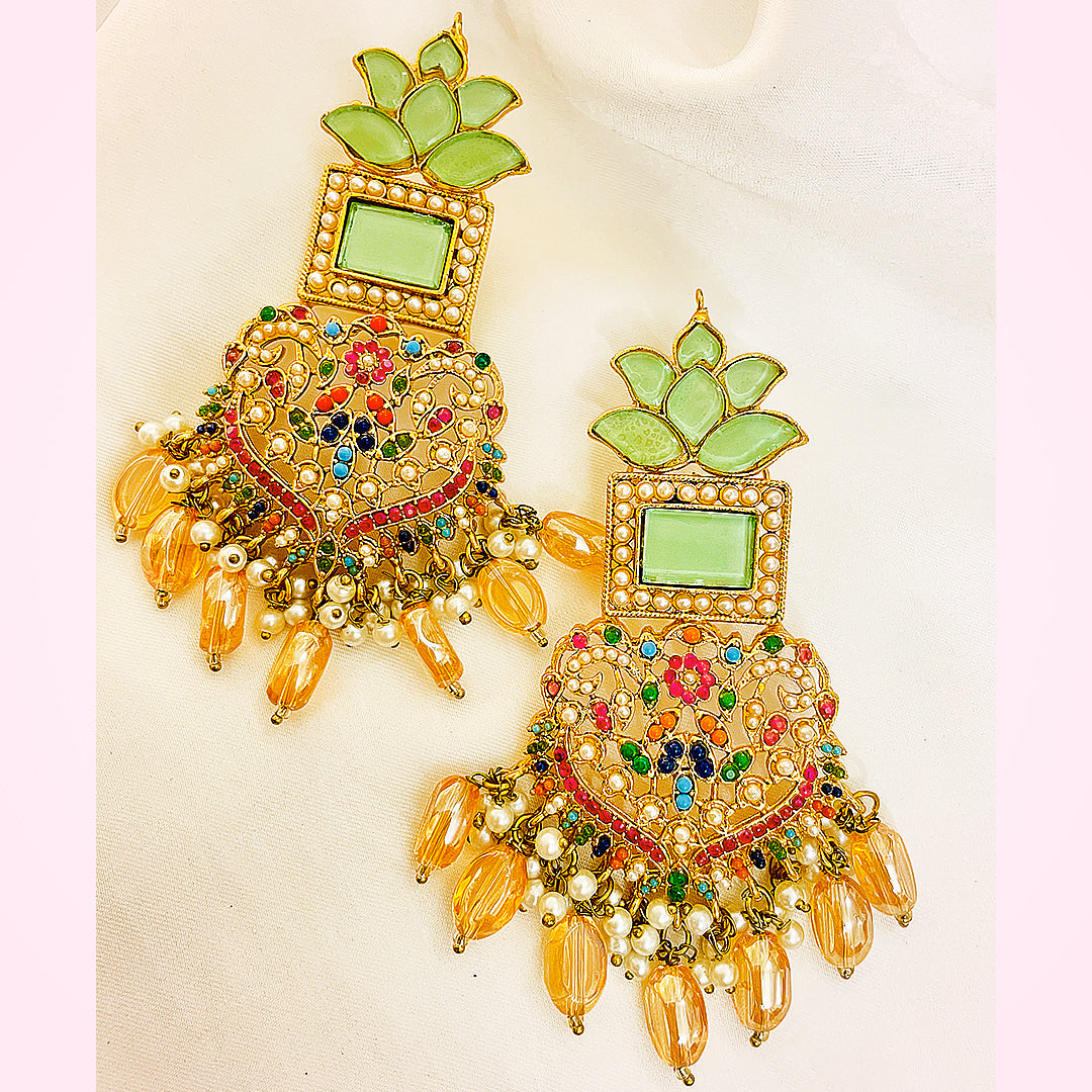 Kundan Gold-Plated Gulshan Earrings