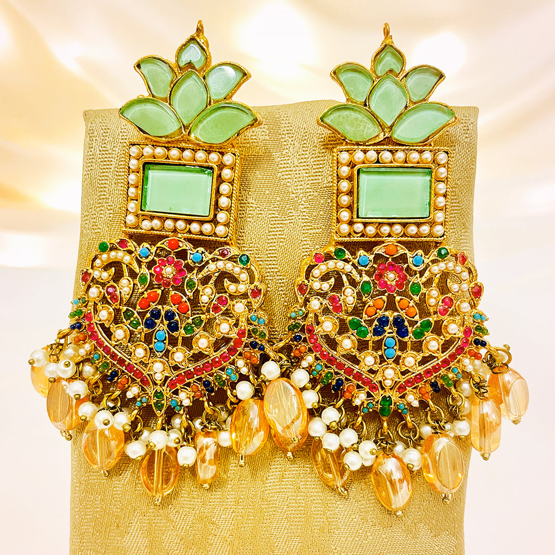 Kundan Gold-Plated Gulshan Earrings