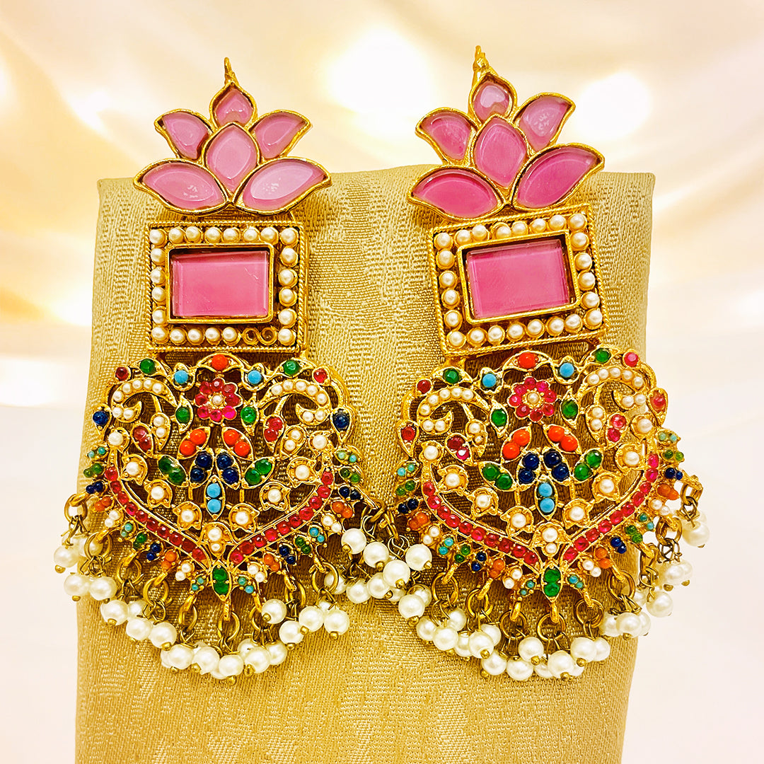 Kundan Gold-Plated Gulshan Earrings