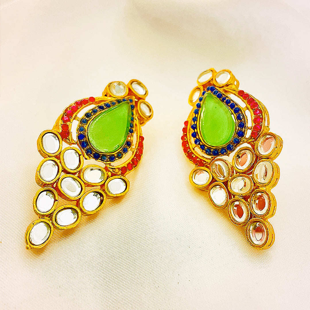Kundan Gold-Plated Gulhaya Earrings