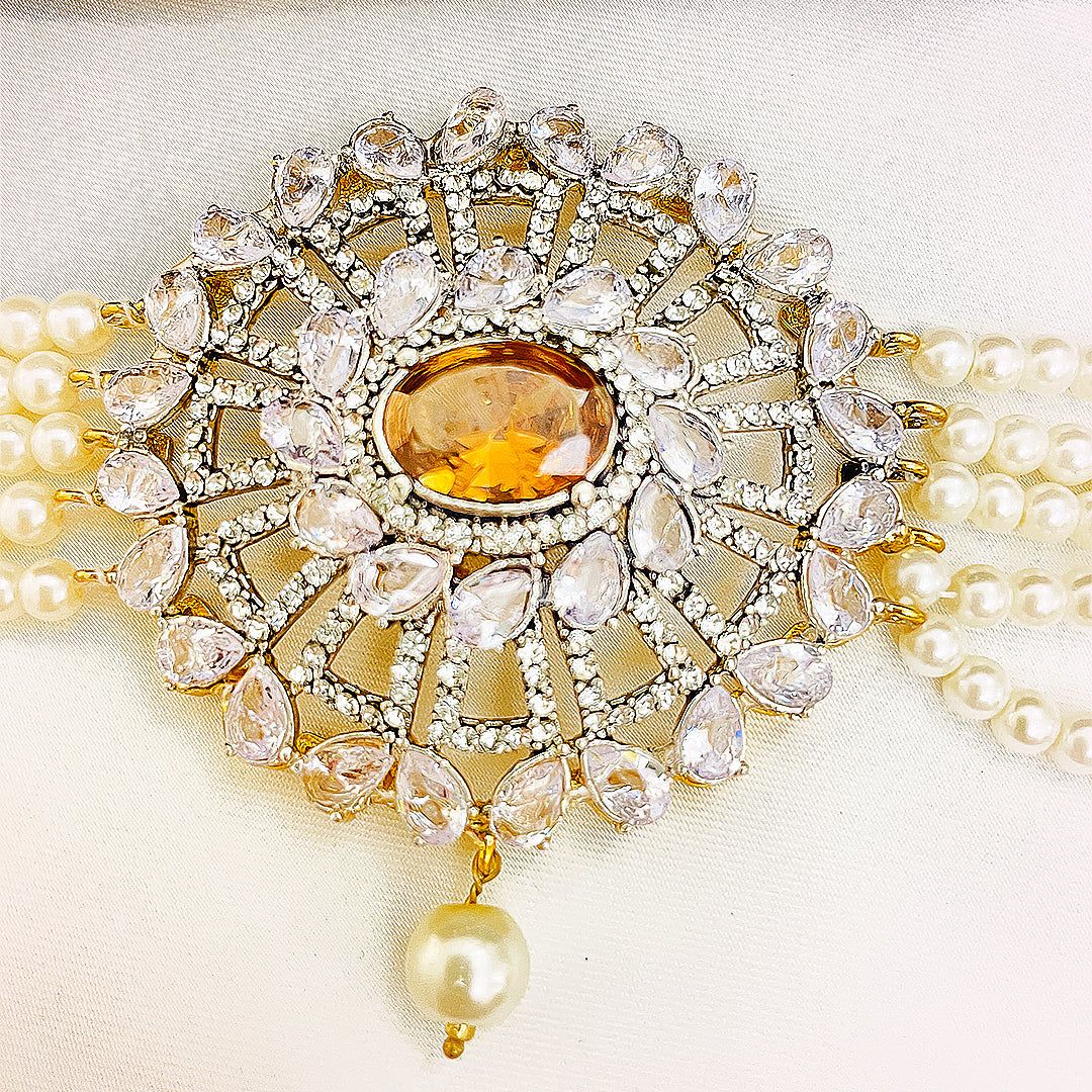 Easter Bloom 4-Piece Pearl-Strand CZ Choker Set
