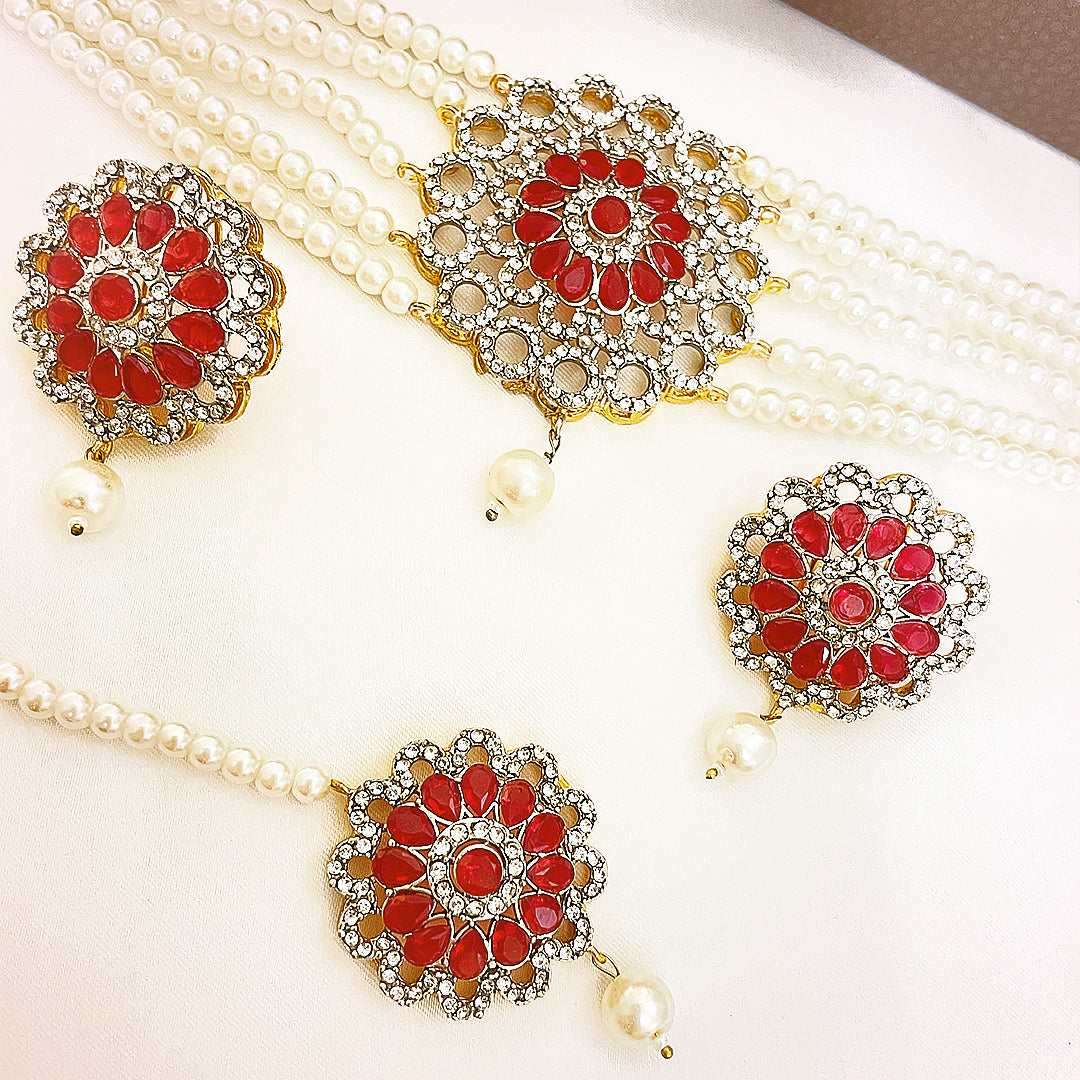 Seraphina 4-Piece Pearl CZ Choker Set