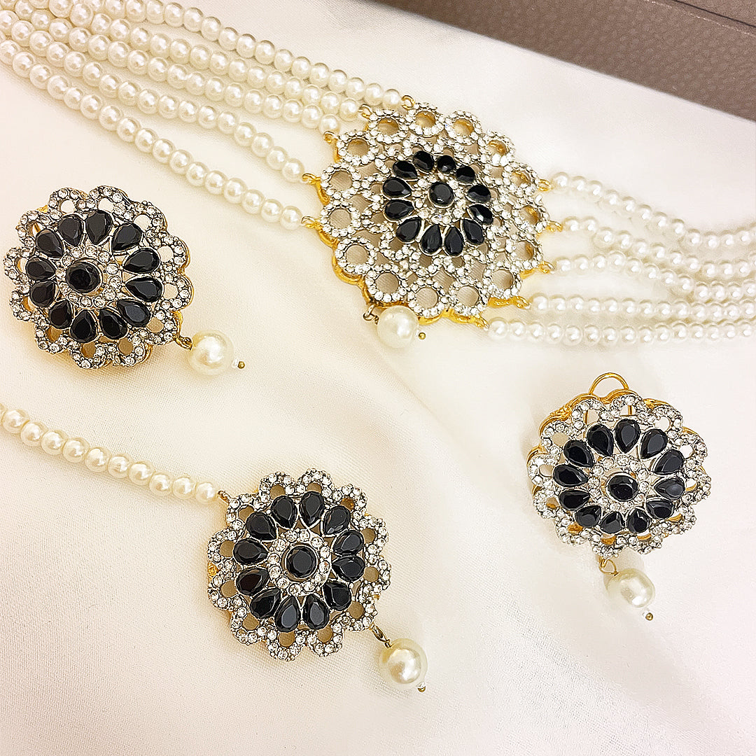 Seraphina 4-Piece Pearl CZ Choker Set