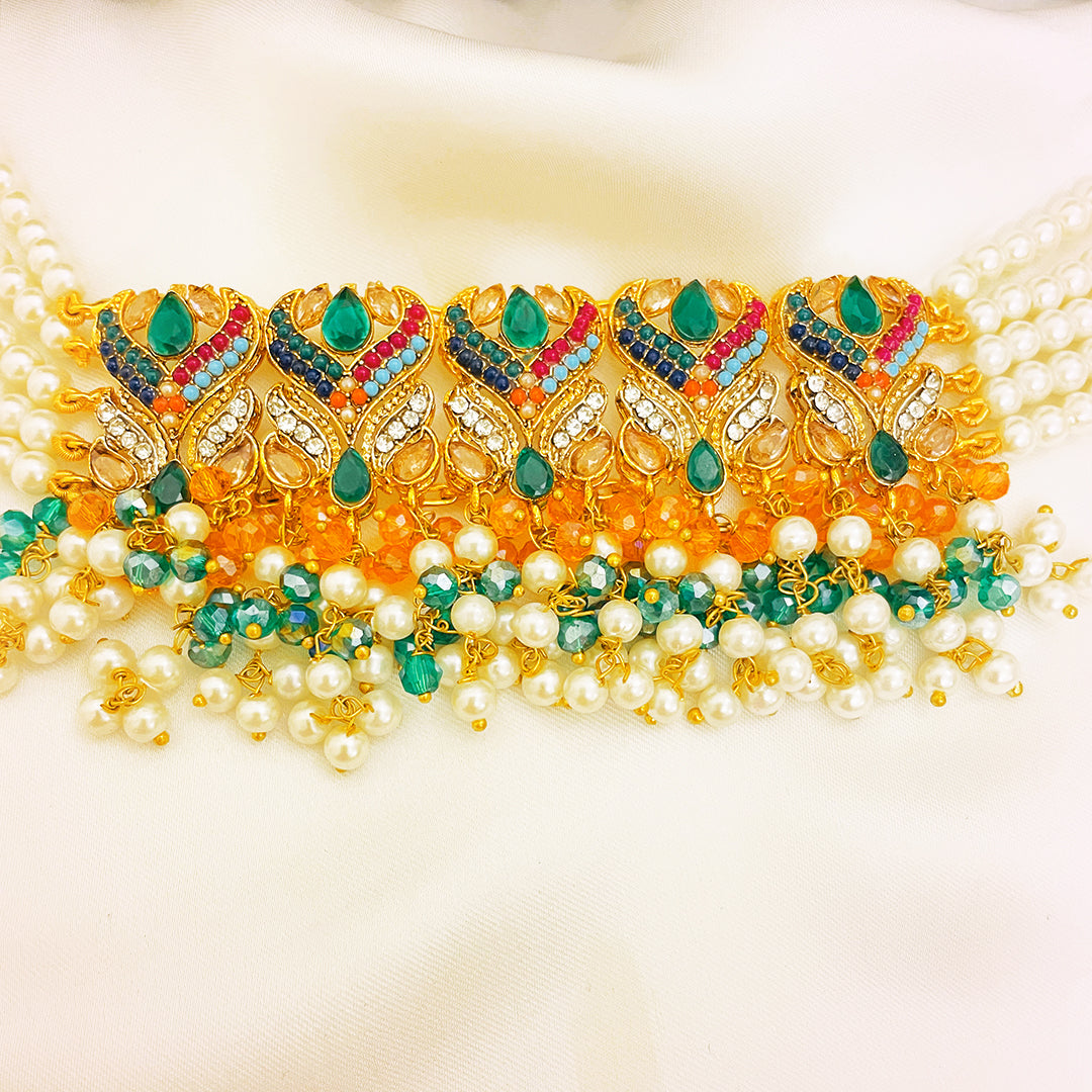 Meher 4-Piece Pearl CZ Choker Set