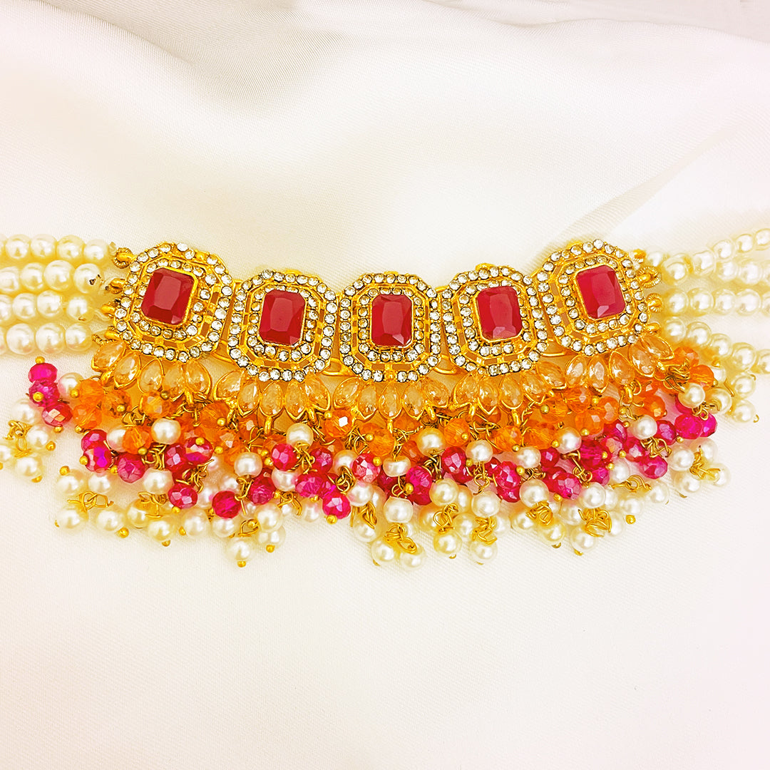 Meher 4-Piece Pearl CZ Choker Set
