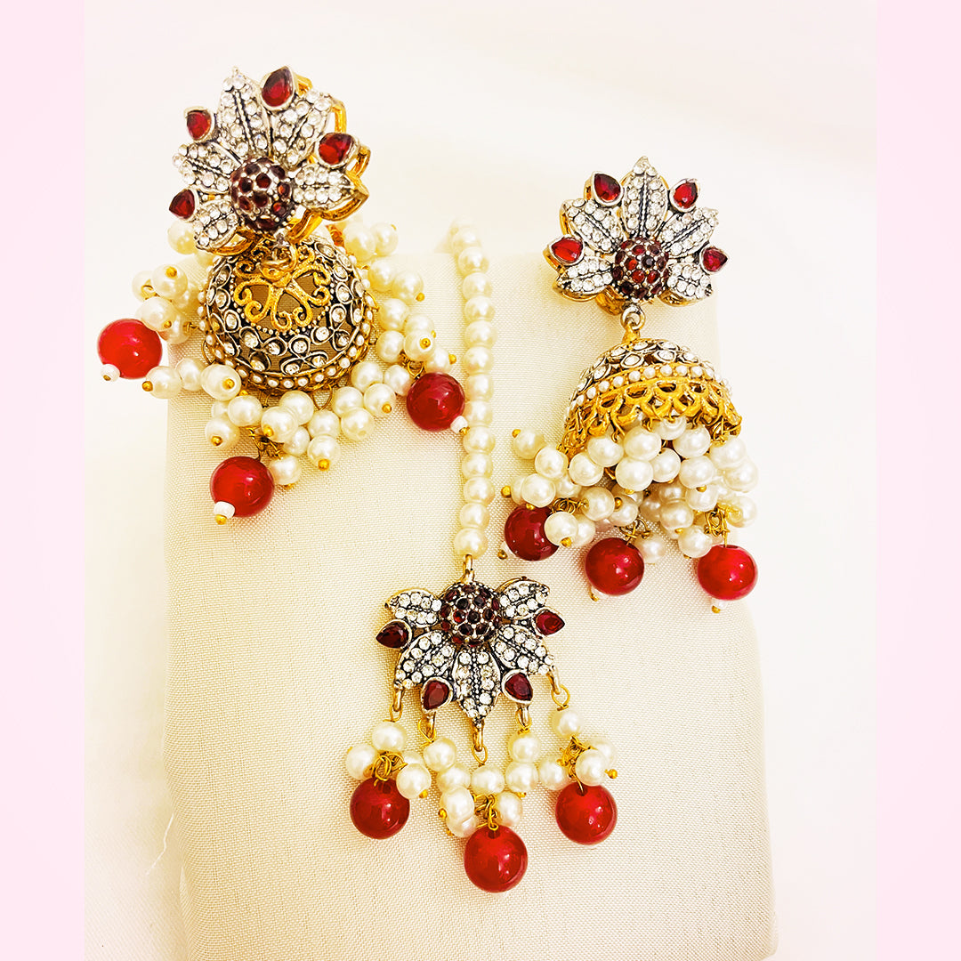 Sitara 4-Piece Floral Pearl CZ Choker Set