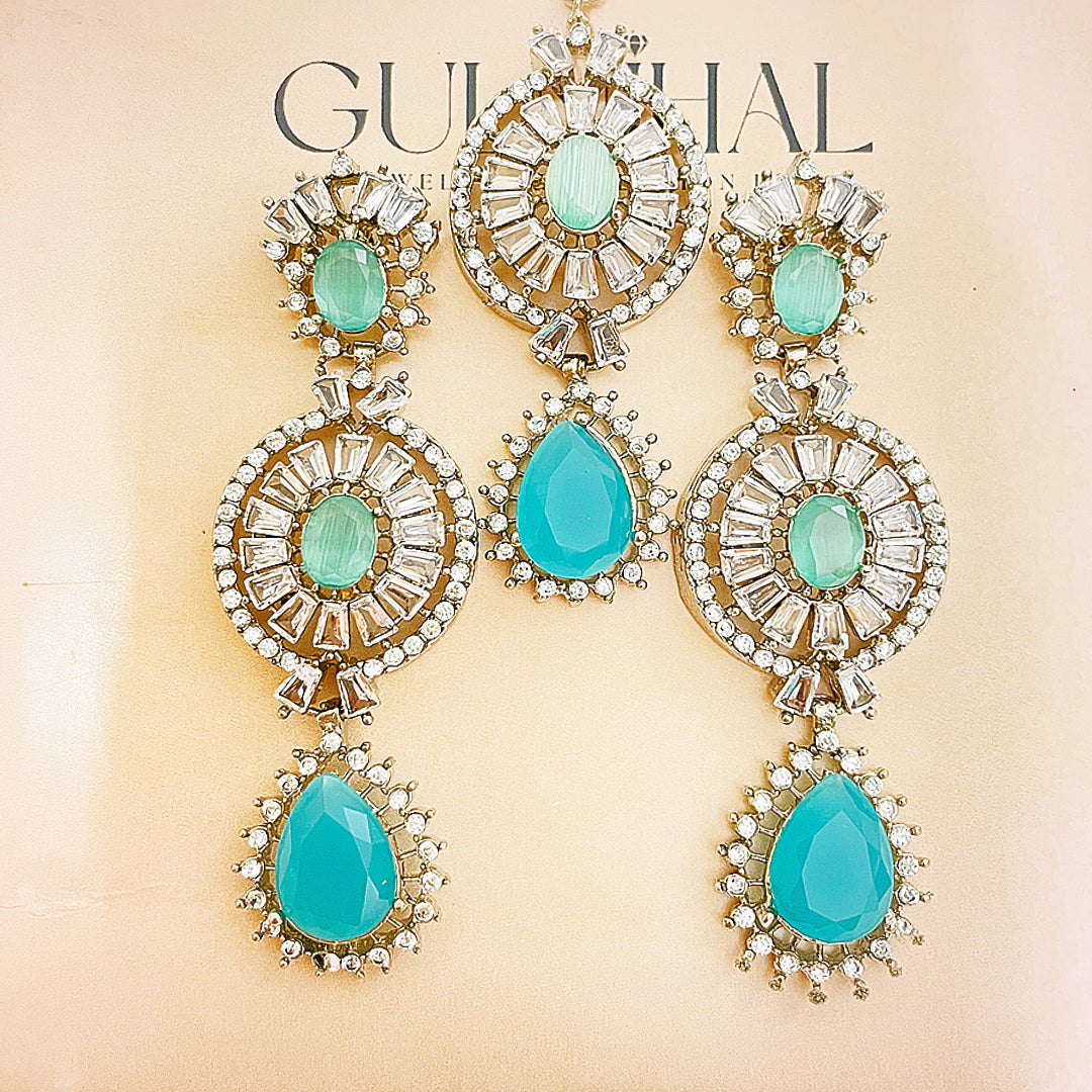Aleena Earrings & Bindiya CZ Set