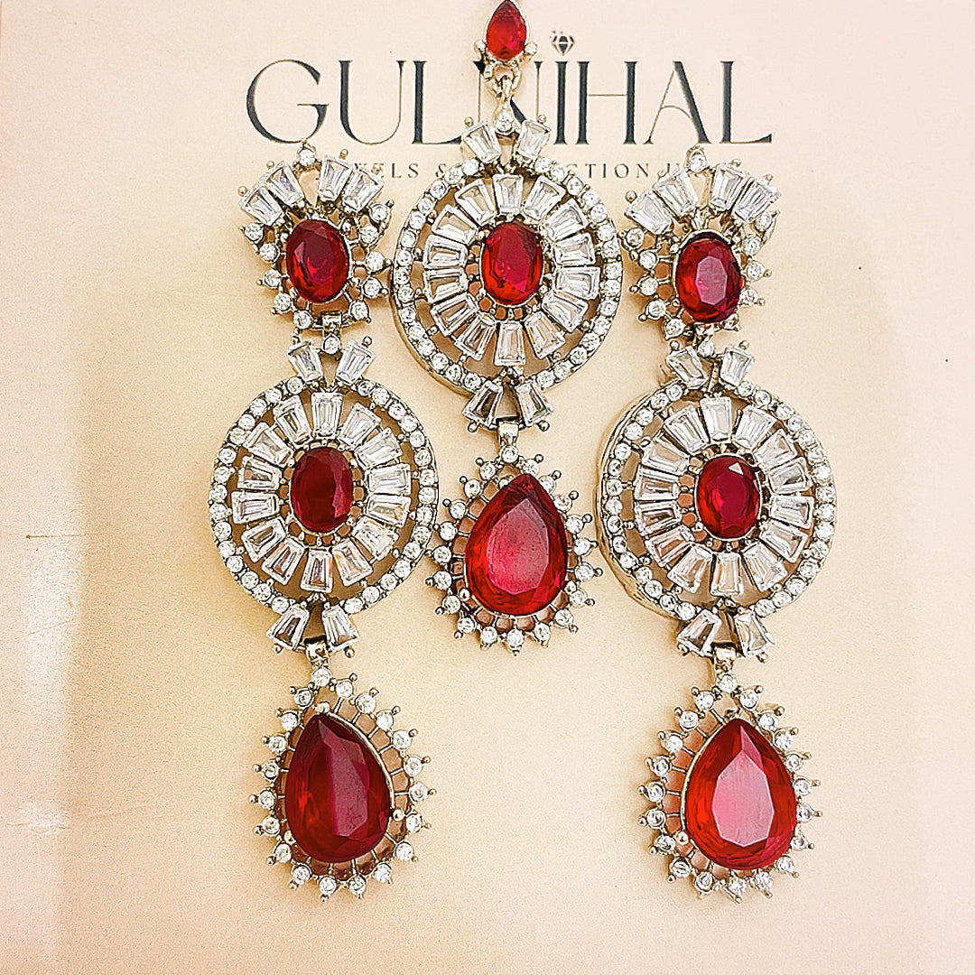 Aleena Earrings & Bindiya CZ Set