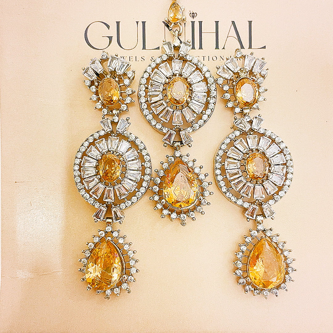 Aleena Earrings & Bindiya CZ Set
