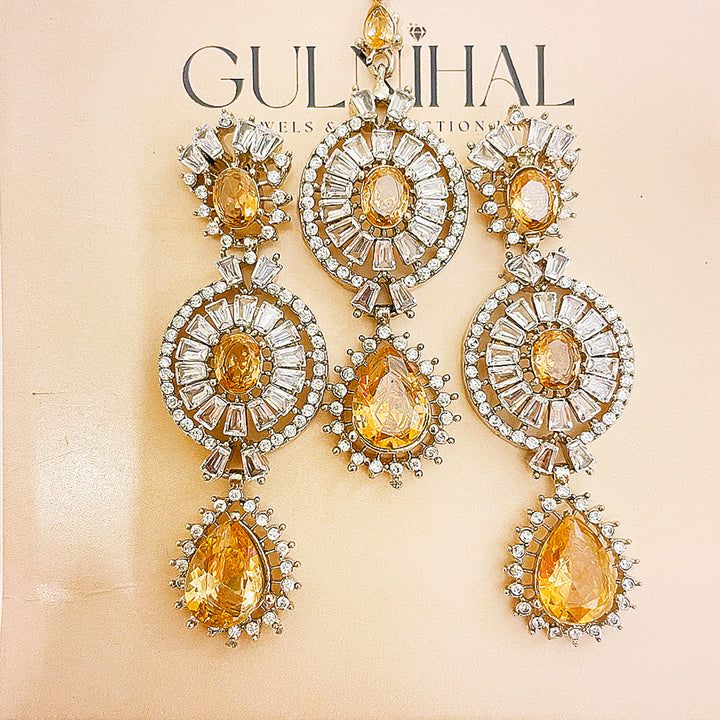 Aleena Earrings & Bindiya CZ Set