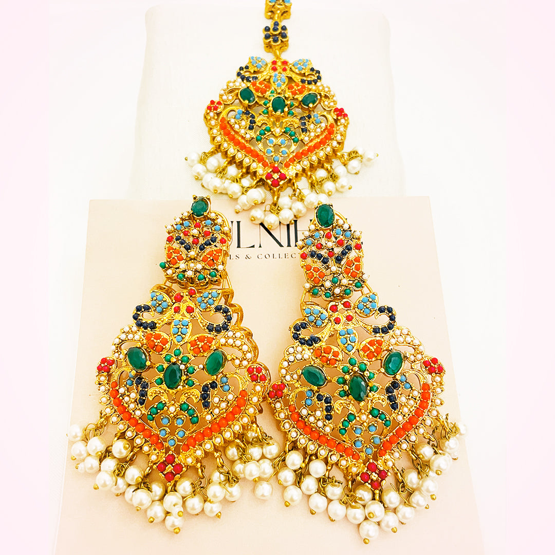 Norton 4-Piece Multicolor Kundan Necklace Set With Pearls & Intricate Detailing