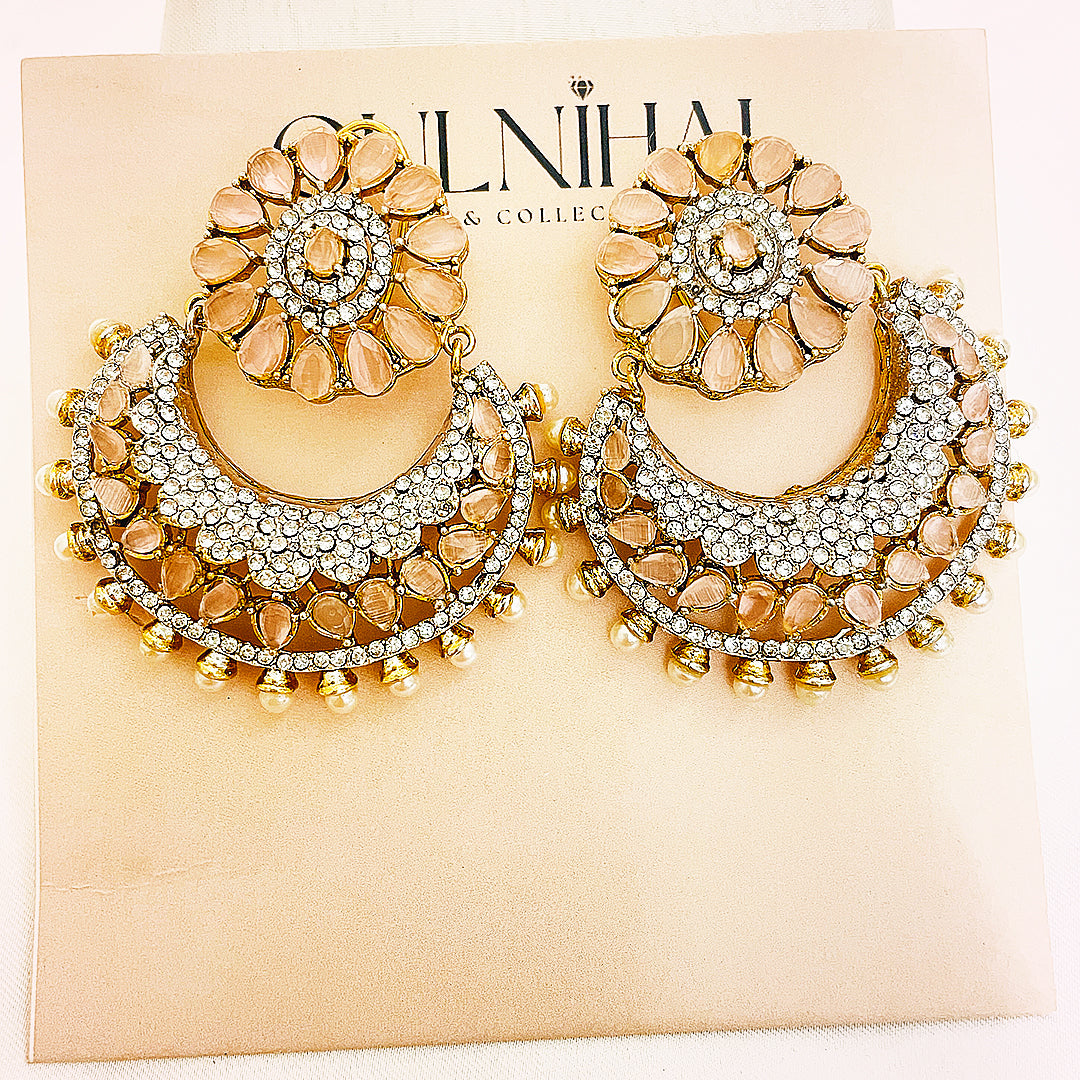 Meherbano Crystal-Cut Crescent Earrings