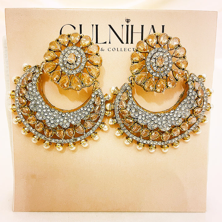 Meherbano Crystal-Cut Crescent Earrings
