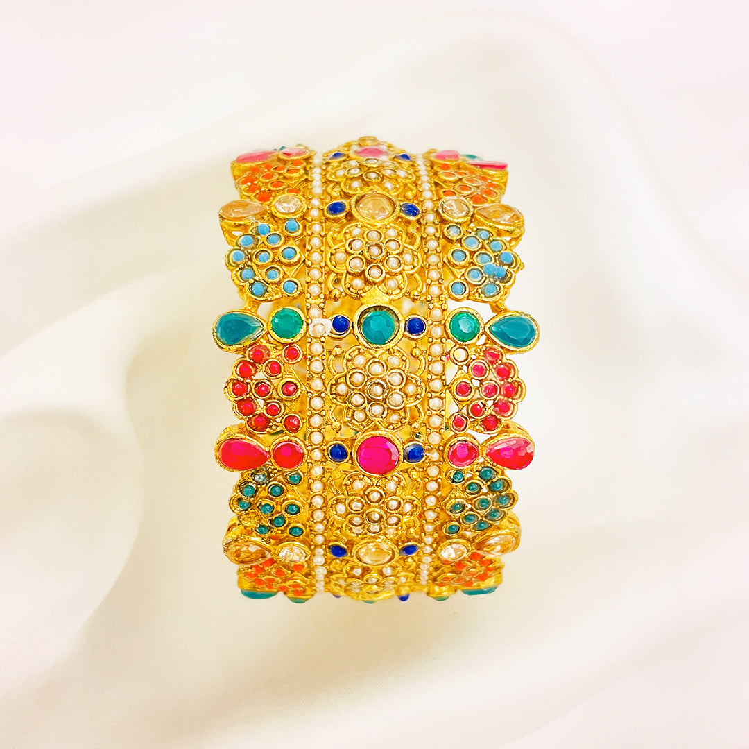 Wide Noratan Kara Brass Bangle