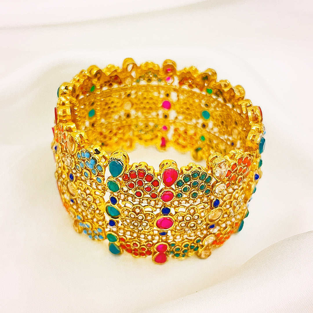 Wide Noratan Kara Brass Bangle