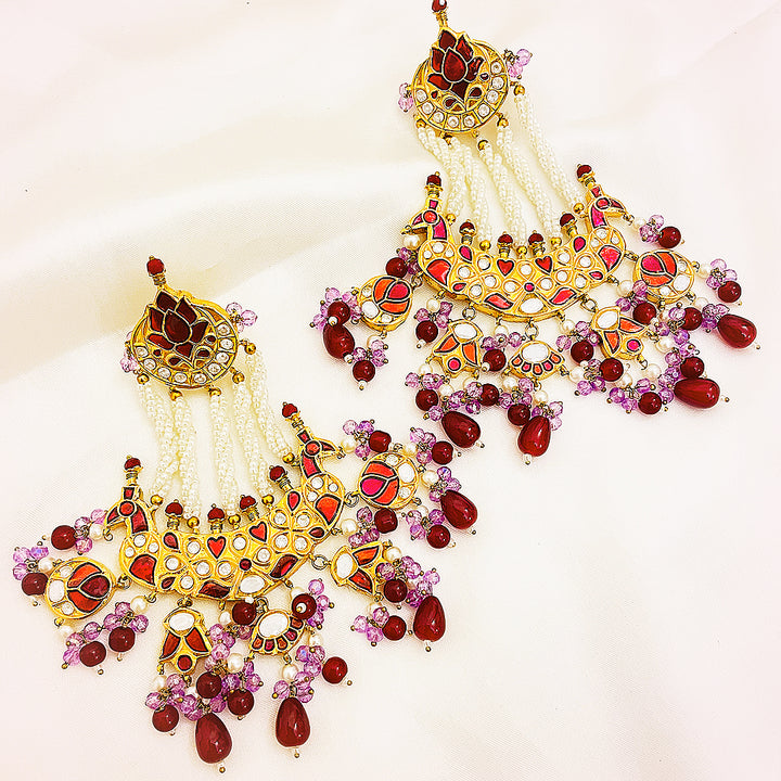 Perizaad Tappa Kundan Gold-Plated Earrings – Extra Big yet Lightweight Lotus Motif Design