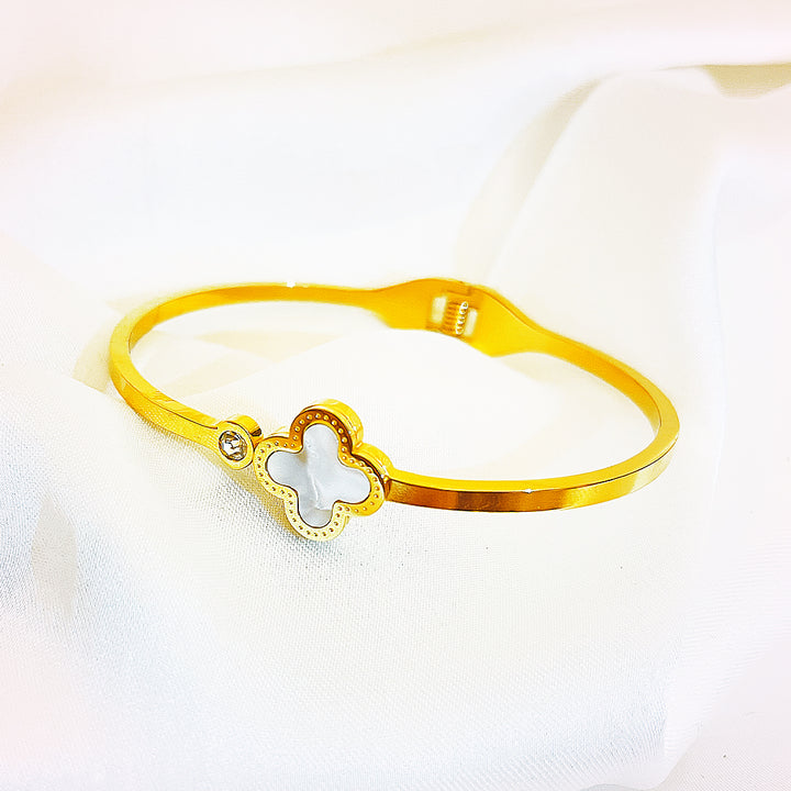 Auriella Clover Flower Stainless Steel Bracelet – 18K Gold Plated