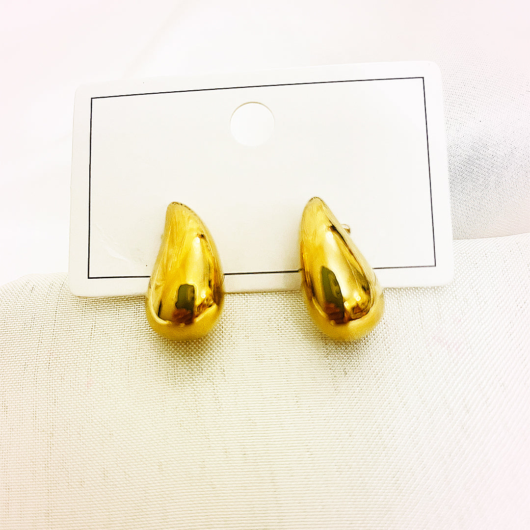 Lunaria Stainless Steel Chand Bali – 18K Gold Plated