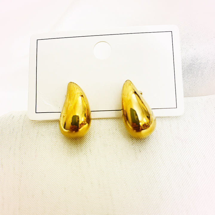 Lunaria Stainless Steel Chand Bali – 18K Gold Plated