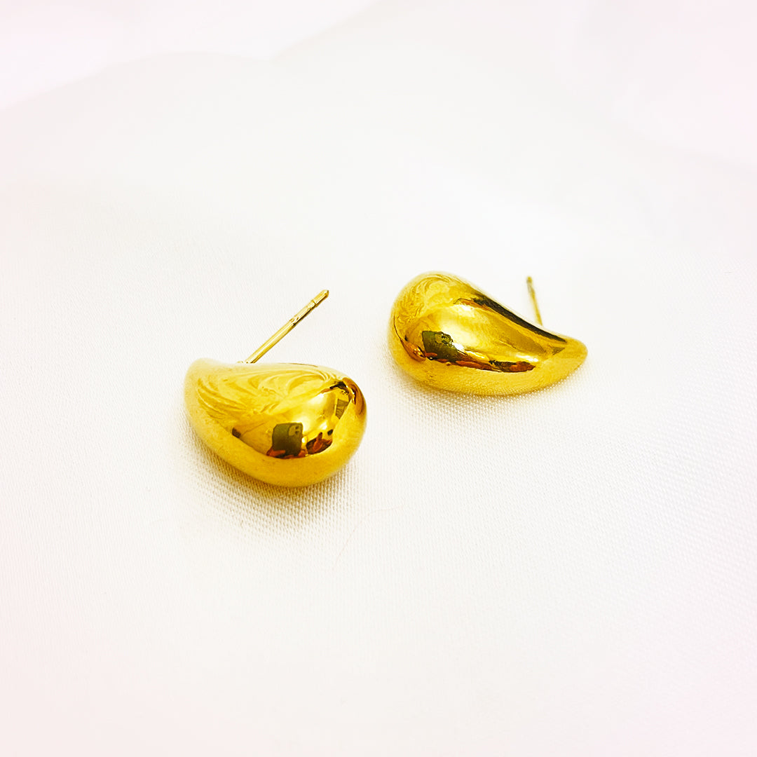 Lunaria Stainless Steel Chand Bali – 18K Gold Plated