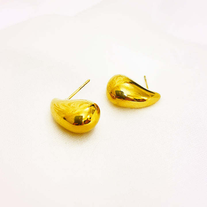 Lunaria Stainless Steel Chand Bali – 18K Gold Plated
