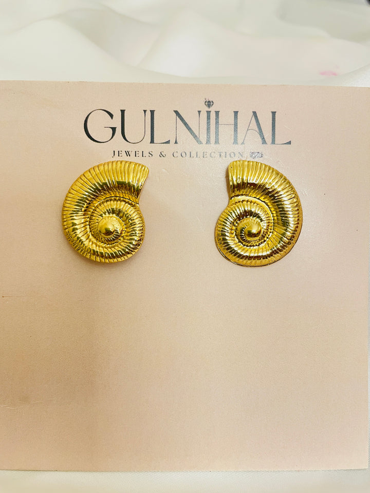 Lunette Drop Shape Stainless Steel Earing – 18K Gold Plated