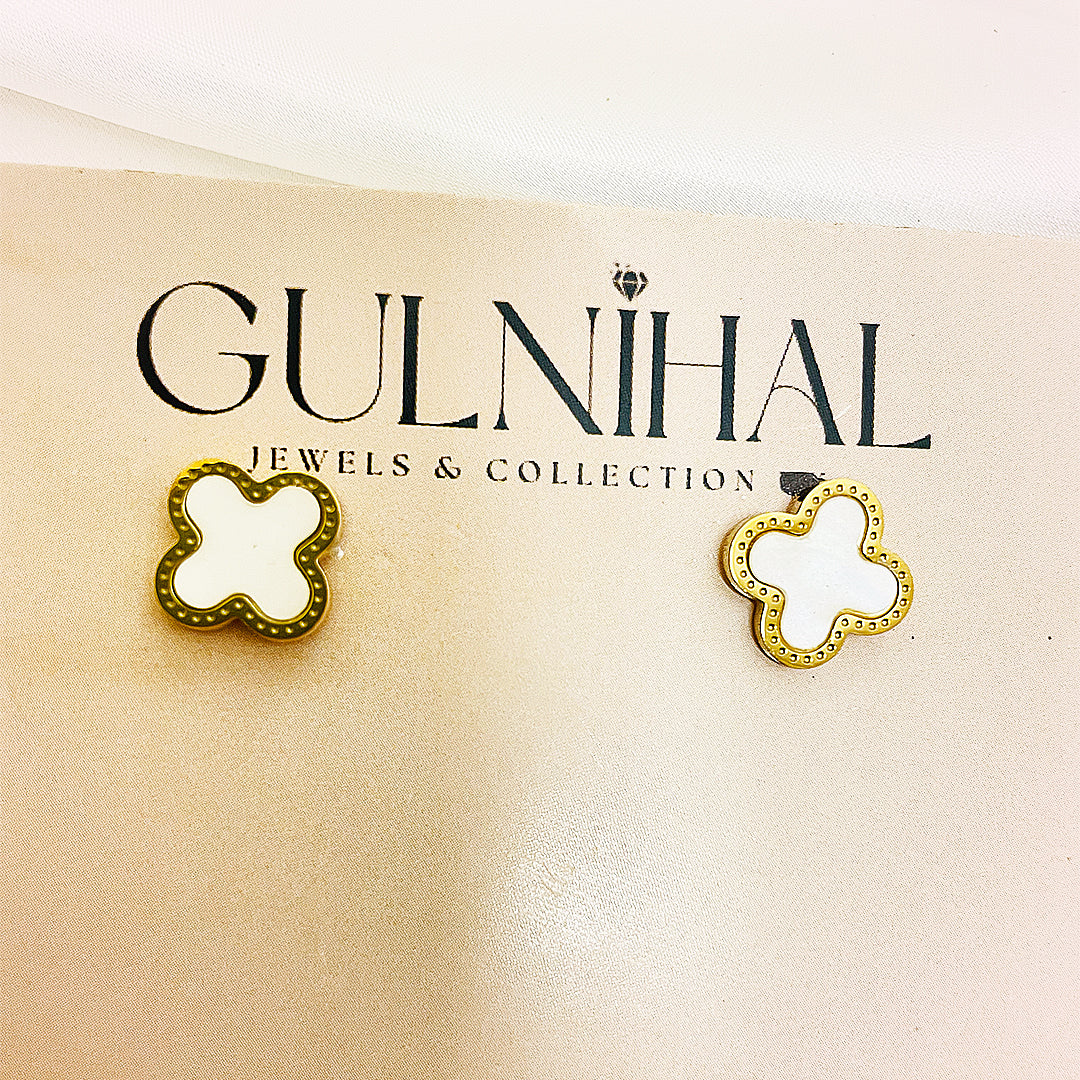Avenile Clover Stainless Steel Studs – 18K Gold Plated