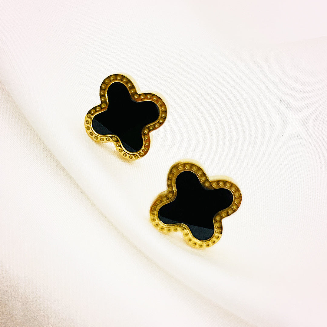 Avenile Clover Stainless Steel Studs – 18K Gold Plated