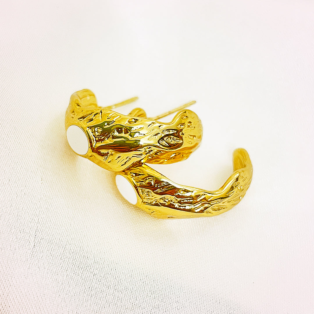 Evonelle Stainless Steel Hoops – 18K Gold Plated