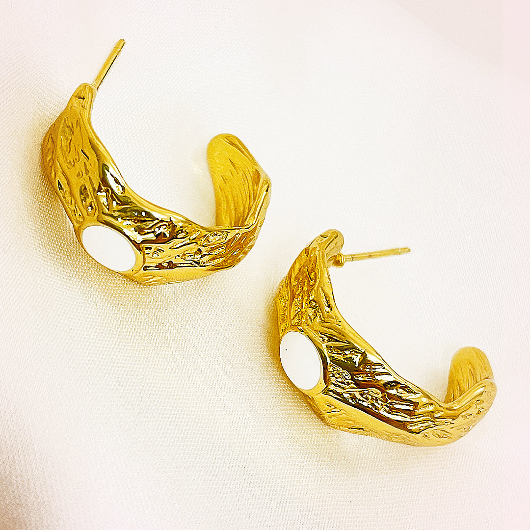 Evonelle Stainless Steel Hoops – 18K Gold Plated