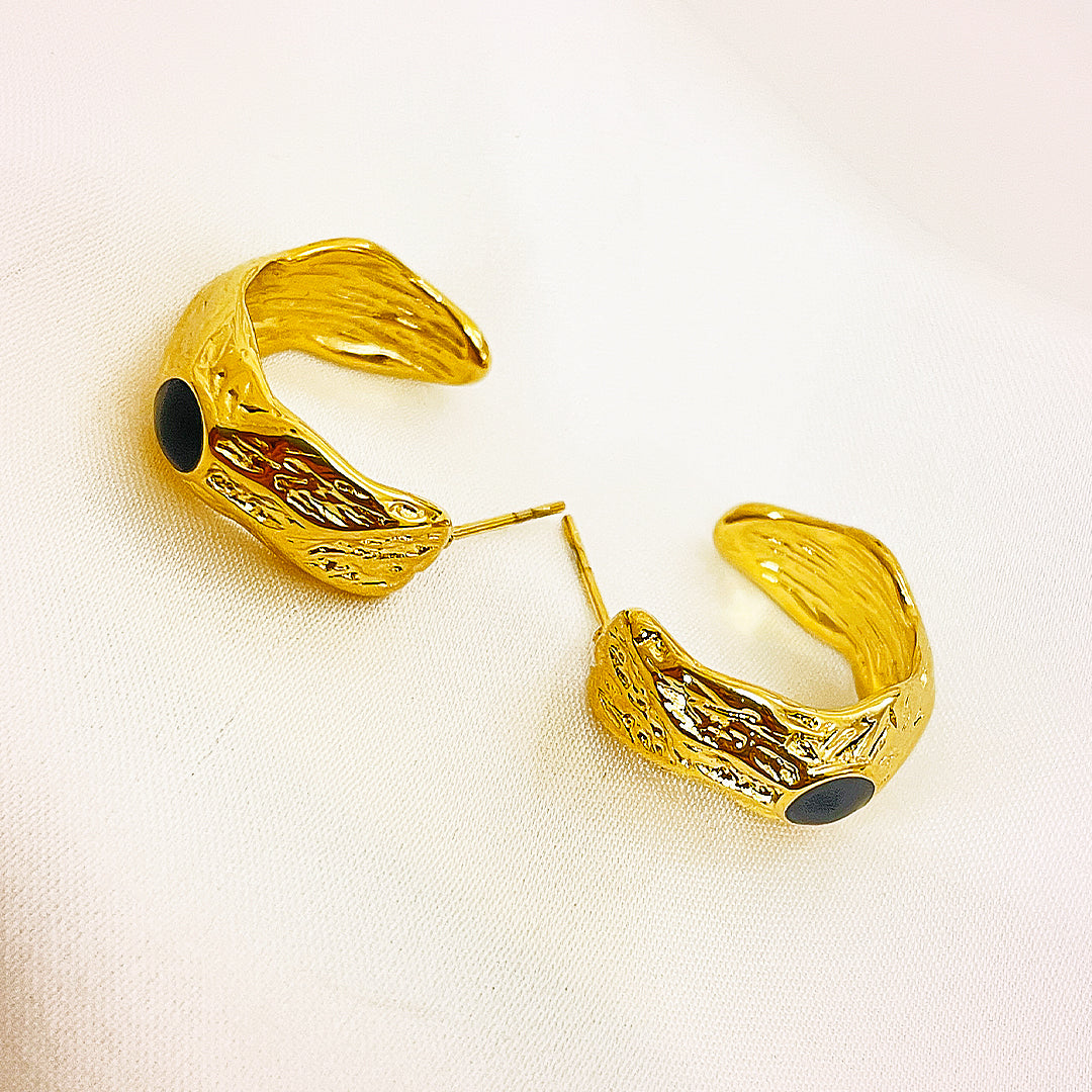 Evonelle Stainless Steel Hoops – 18K Gold Plated
