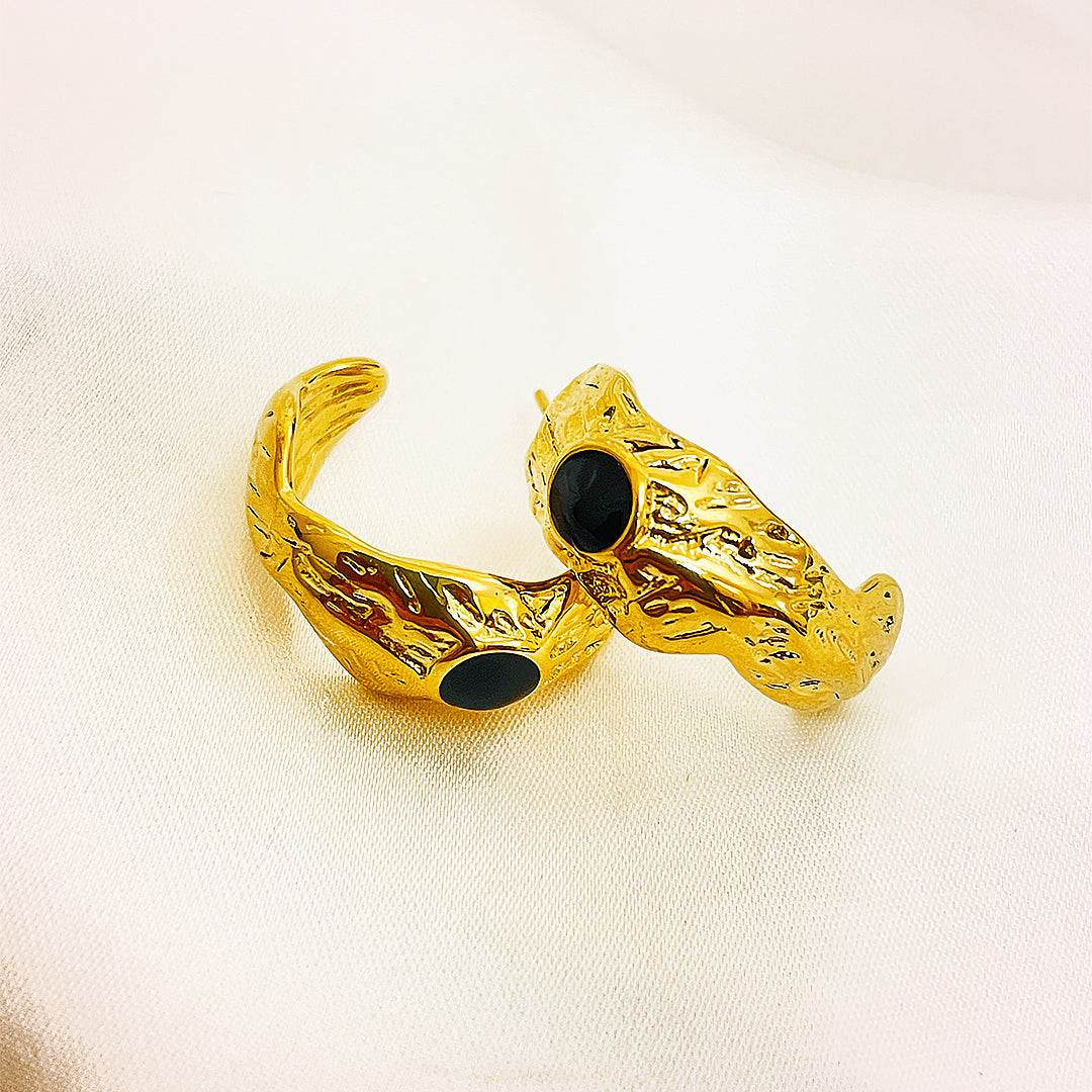 Evonelle Stainless Steel Hoops – 18K Gold Plated