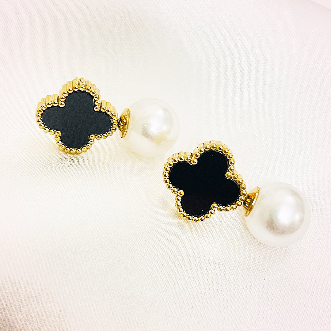 Arielle Clover Stainless Steel Earrings – 18K Gold Plated