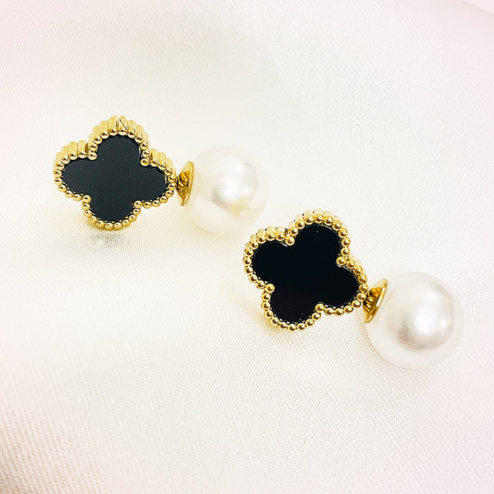 Arielle Clover Stainless Steel Earrings – 18K Gold Plated